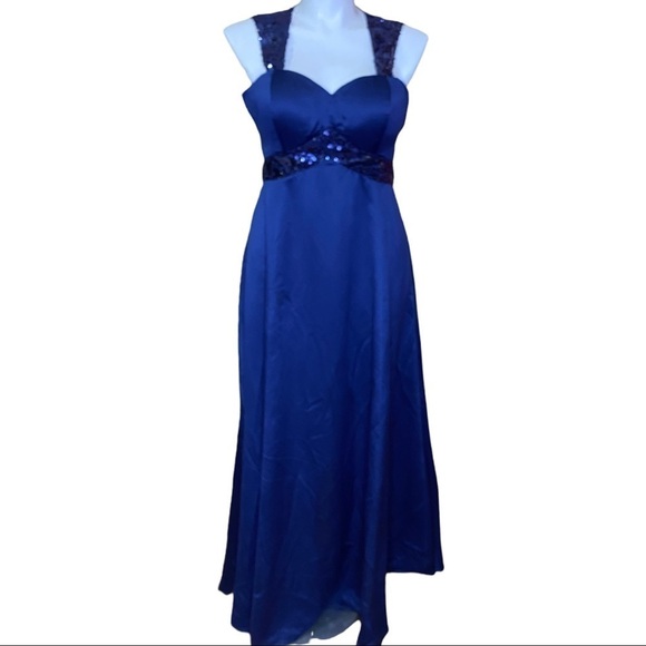 ModCloth Fervour Navy Gown Sequin Accent Size XL - Picture 3 of 15